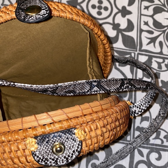 NWT python wooden bag from Romeo Roma - Picture 5 of 5